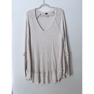 We the Free by free people Laguna thermal Waffle Knit Sz L Oversized Long Sleeve